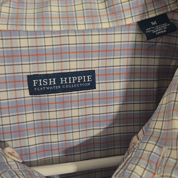 Mens long sleeve fish hippie button down shirt size medium - Picture 3 of 7